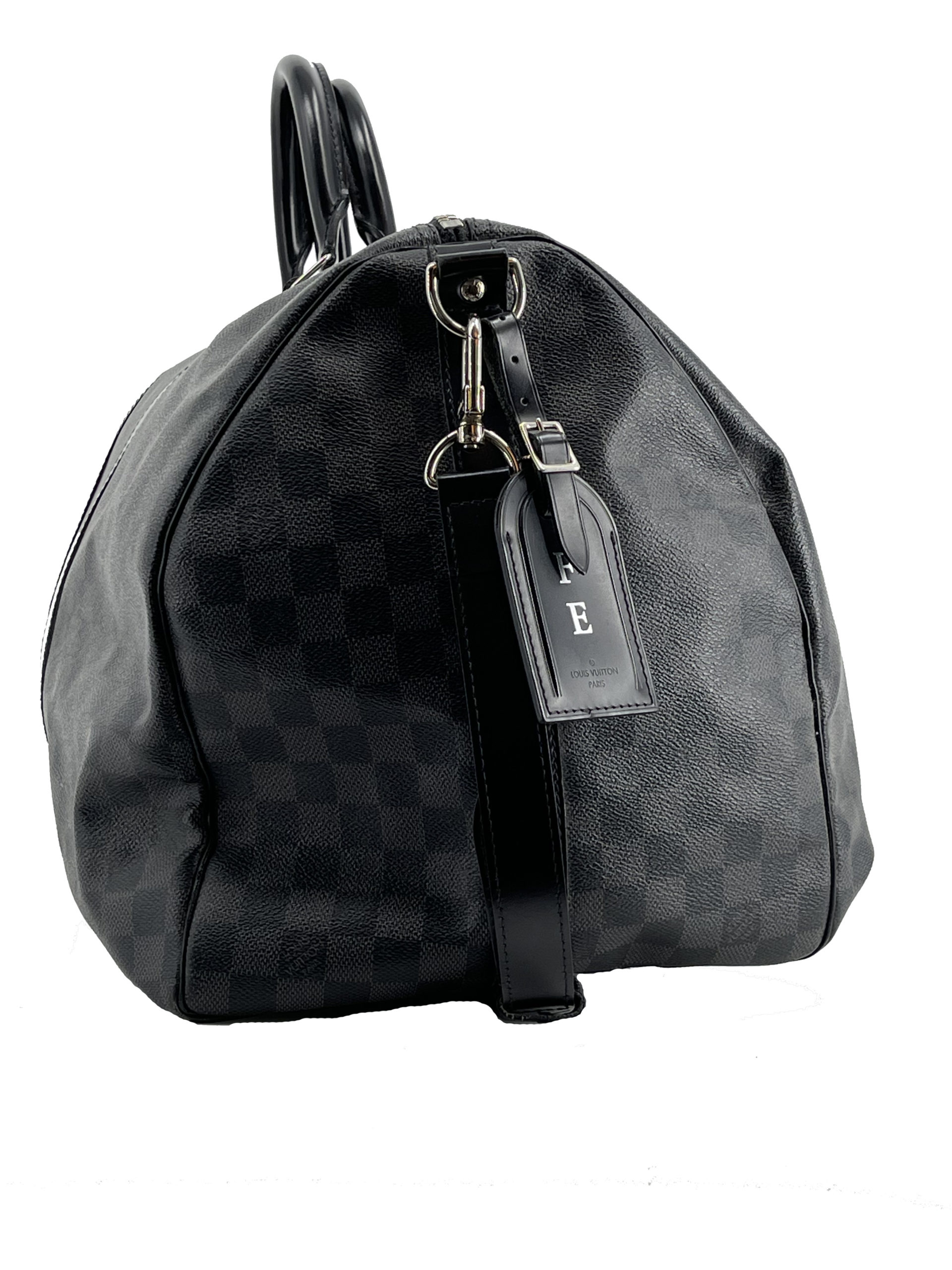 LV Keepall 55 Bandouliere Damier Graphite Travel Bag Black