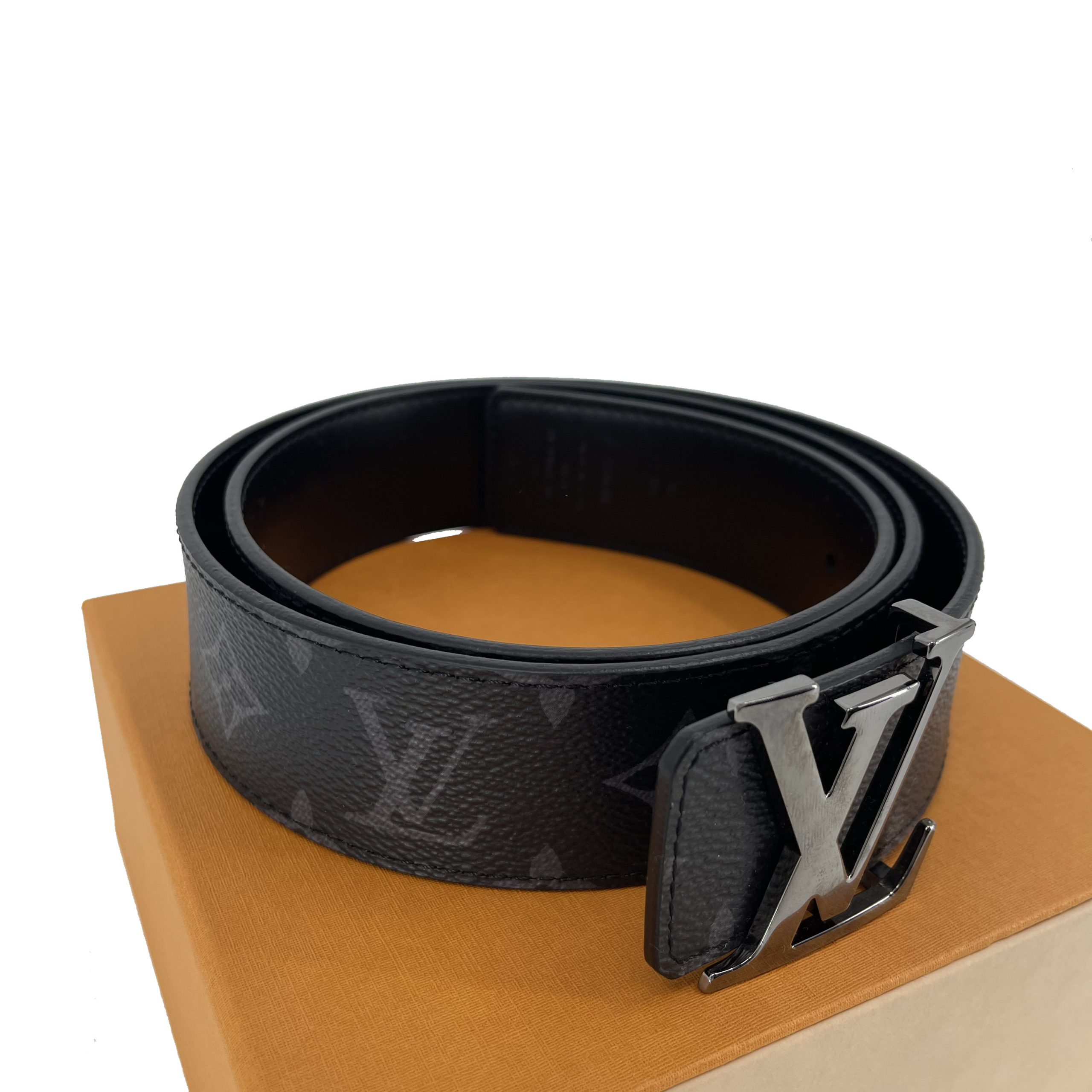 Louis Vuitton Reversible Monogram graphite belt - DesignerSupplier