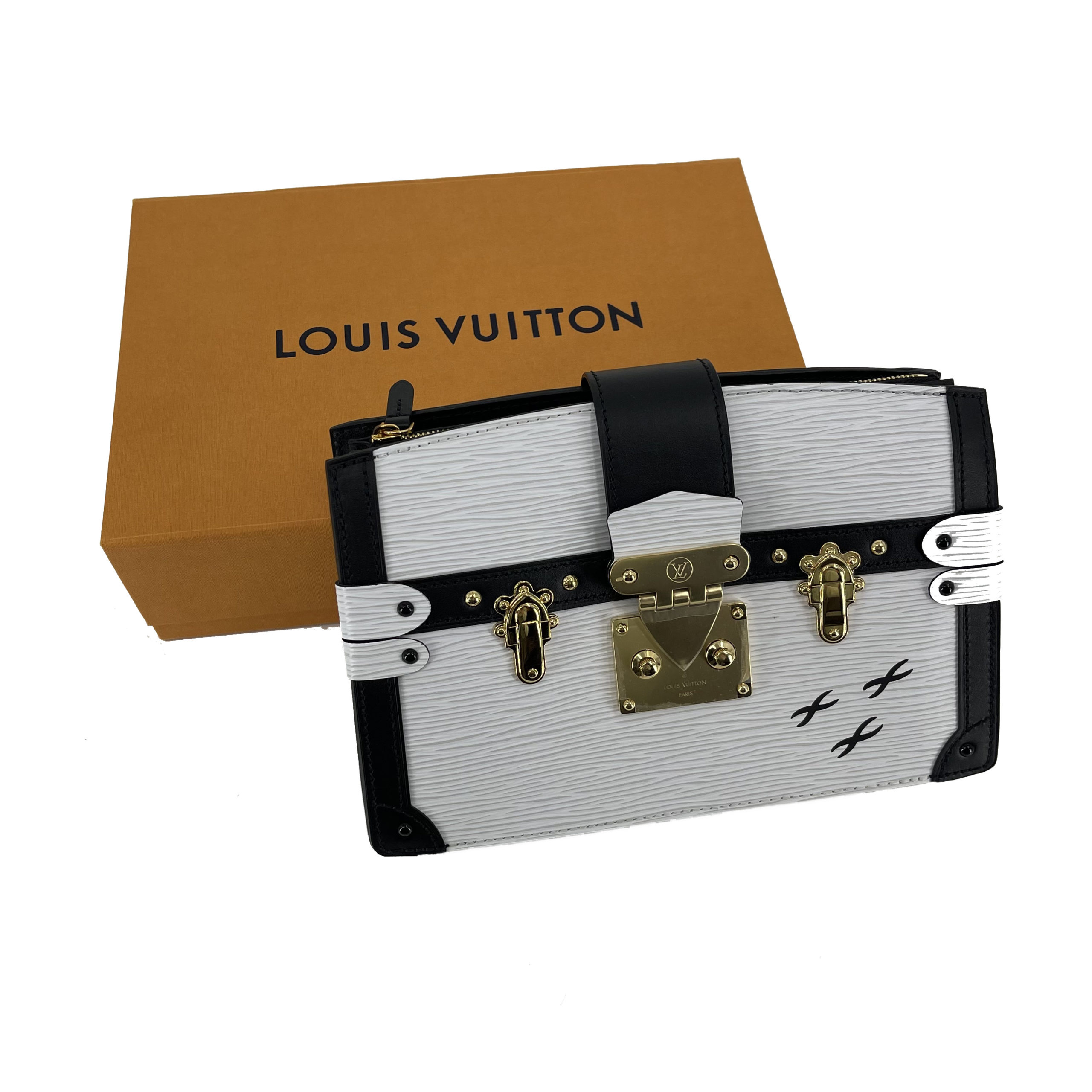 LOUIS VUITTON PETITE MALLE TRUNK CLUTCH BAG