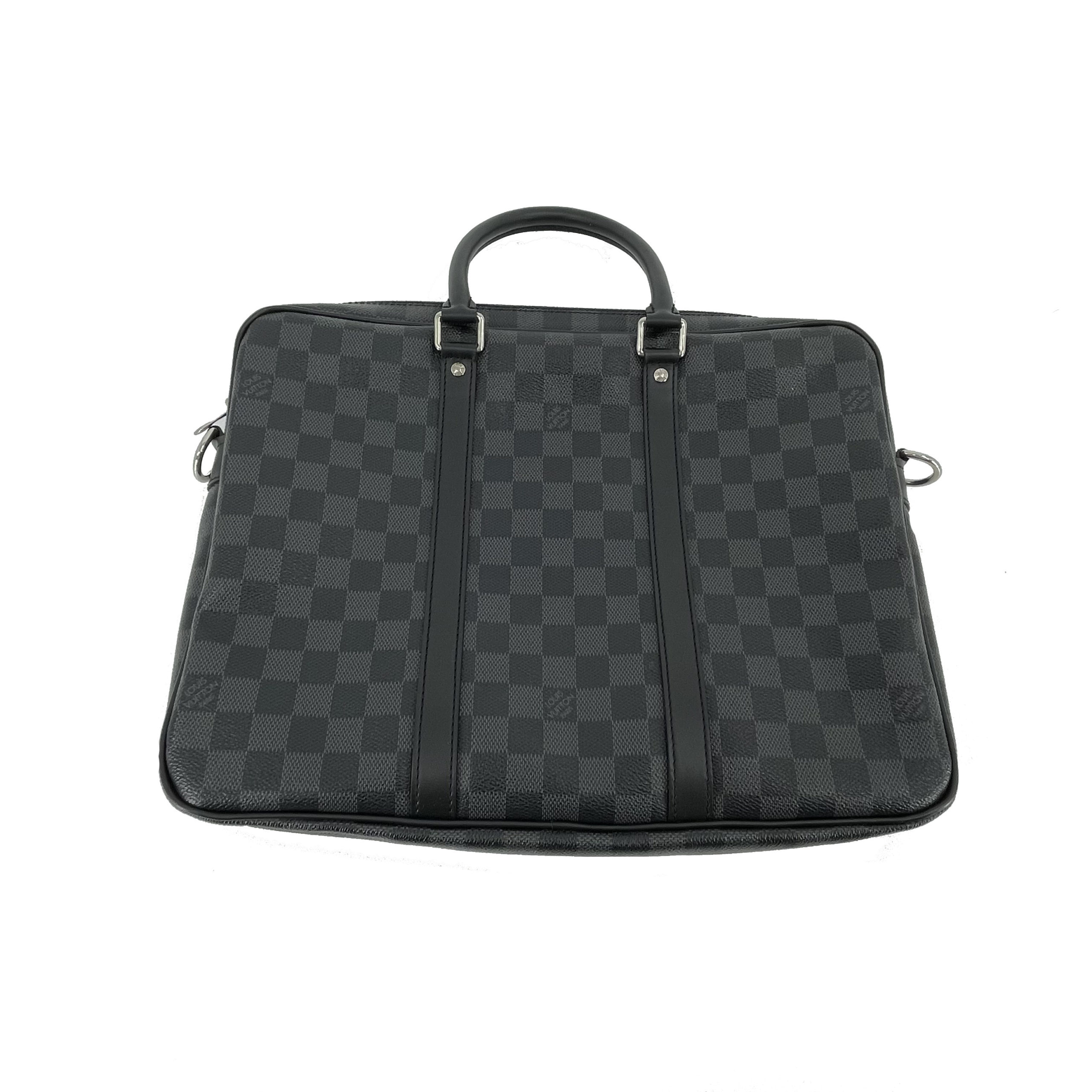 Louis Vuitton Black Damier Graphite Porte Documents Voyage PM